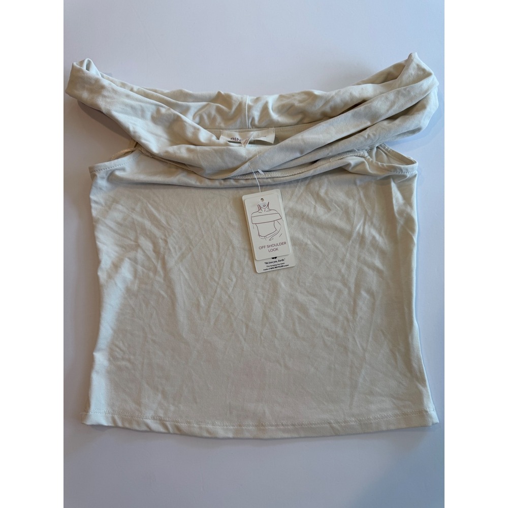 Pink Rose Womens Cream Off Shoulder Cowl Neck Knit Top Small NEW - Picture 5 of 9